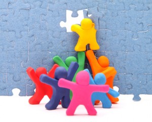 Puzzle Team - Konzept zusammenarbeit
